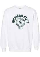 Summit Sportswear Michigan State Spartans Womens White Seal Script Crew Sweatshirt