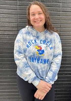 Summit Sportswear Kansas Jayhawks Womens Light Blue Delaney Tie Dye Hooded Sweatshirt