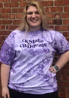 Summit Sportswear K-State Wildcats Womens Lavender Quinn Tie Dye Design Short Sleeve T-Shirt
