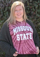 Summit Sportswear Missouri State Bears Womens Maroon Quinn Tie Dye Short Sleeve T-Shirt