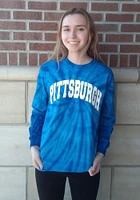 Summit Sportswear Pitt Panthers Womens Blue Emma Tie Dye LS Tee