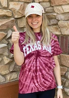 Summit Sportswear Texas A&M Aggies Womens Maroon Quinn Tie Dye Short Sleeve T-Shirt