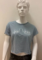 Rally St Louis Womens Light Blue Heartbeat Short Sleeve T-Shirt
