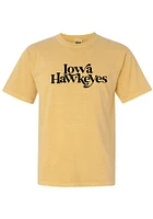 Summit Sportswear Iowa Hawkeyes Womens Gold Swoop Font Short Sleeve T-Shirt