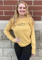Summit Sportswear Iowa Hawkeyes Womens Gold Script LS Tee