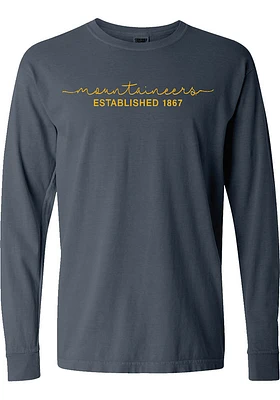 Summit Sportswear West Virginia Mountaineers Womens Blue Script LS Tee