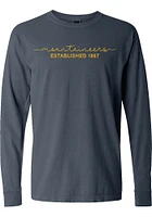 Summit Sportswear West Virginia Mountaineers Womens Blue Script LS Tee