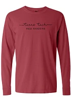 Summit Sportswear Texas Tech Red Raiders Womens Crimson Script LS Tee