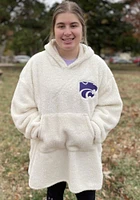 Summit Sportswear K-State Wildcats Womens White Plush Poncho Hooded Sweatshirt