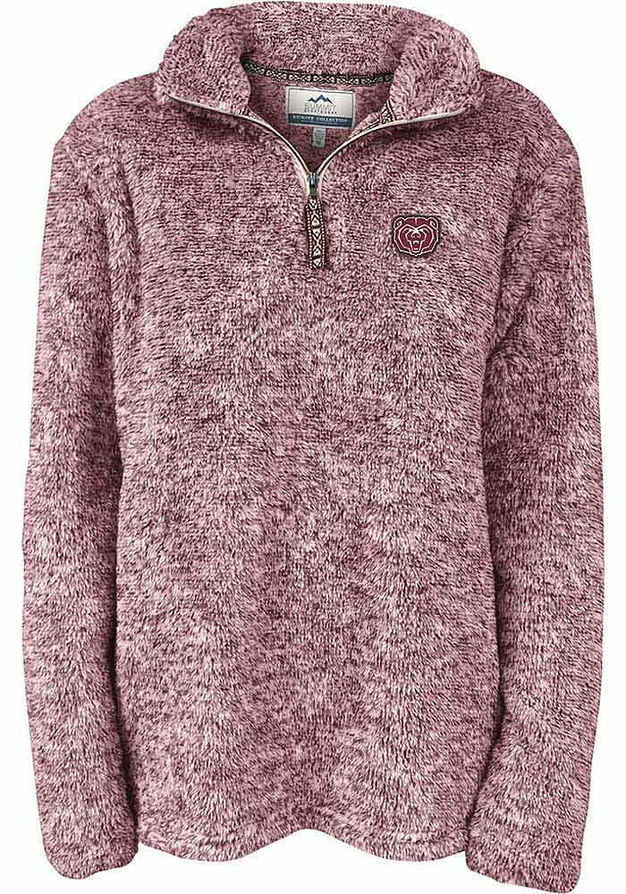 Summit Sportswear Missouri State Bears Womens Maroon Flecked Double Plush Qtr Zip