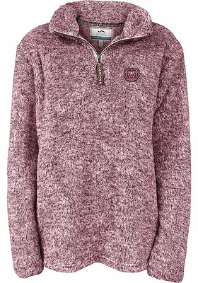 Summit Sportswear Missouri State Bears Womens Maroon Flecked Double Plush Qtr Zip