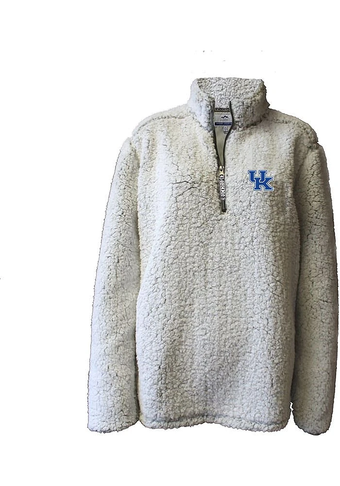 Kentucky Wildcats Womens White Sherpa Qtr Zip