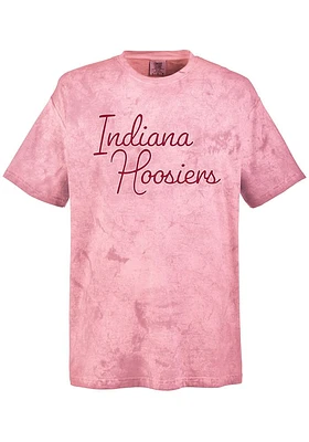 Summit Sportswear Indiana Hoosiers Womens Red Script Color Blast Short Sleeve T-Shirt