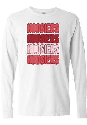 Summit Sportswear Indiana Hoosiers Womens White Repeat LS Tee