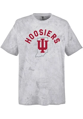Summit Sportswear Indiana Hoosiers Womens Grey State Shape Short Sleeve T-Shirt