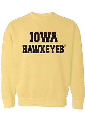 Summit Sportswear Iowa Hawkeyes Womens Yellow Classic Block Crew Sweatshirt