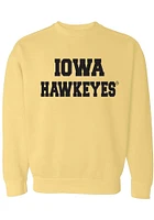 Summit Sportswear Iowa Hawkeyes Womens Yellow Classic Block Crew Sweatshirt