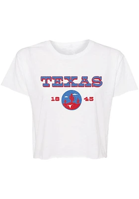 Summit Sportswear Texas Womens White Western Landscape Short Sleeve T-Shirt