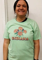 Summit Sportswear Indiana Womens Green Peonies Short Sleeve T-Shirt