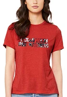 Summit Sportswear Texas Tech Red Raiders Womens Floral Jersey Short Sleeve T-Shirt