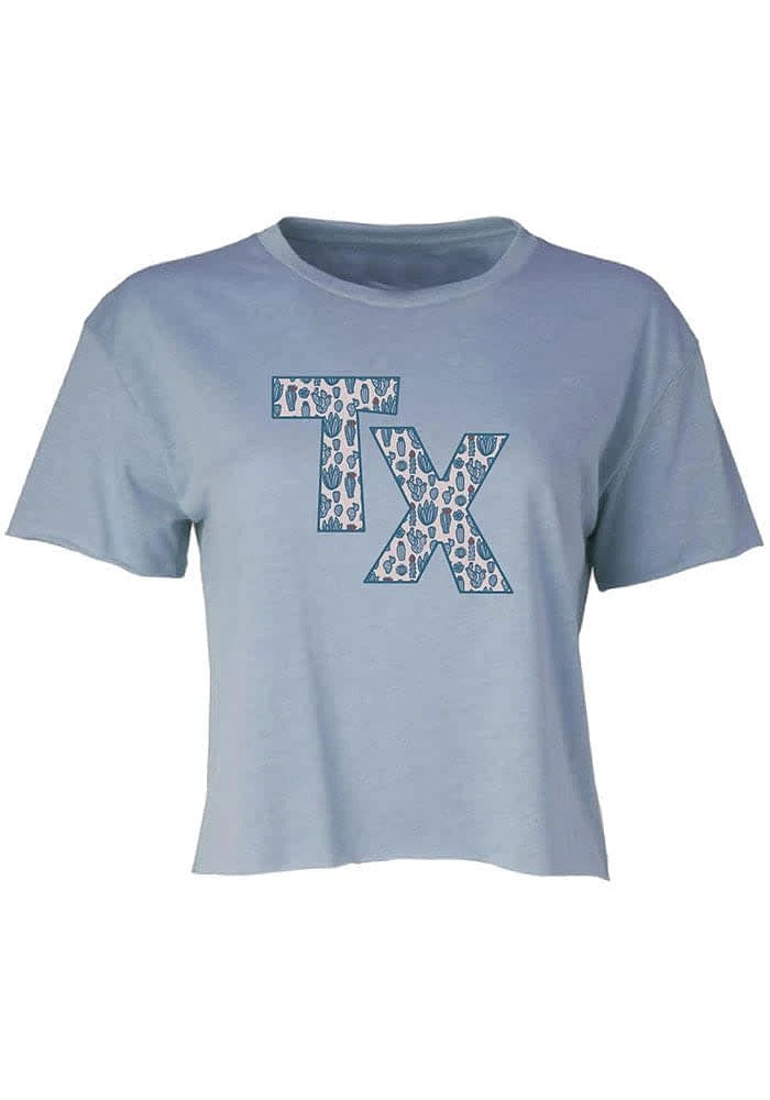 Summit Sportswear Texas Womens Light Blue Cactus Infill Short Sleeve T-Shirt
