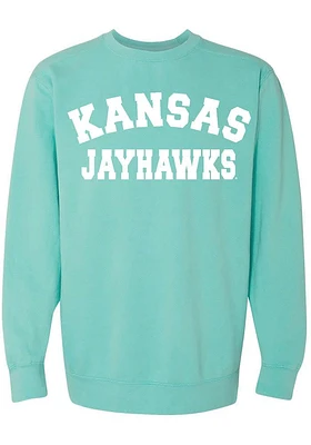 Summit Sportswear Kansas Jayhawks Womens Green Classic Crew Sweatshirt