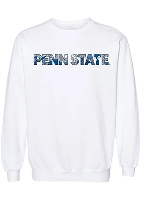 Summit Sportswear Penn State Nittany Lions Womens White Floral Aishu Crew Sweatshirt