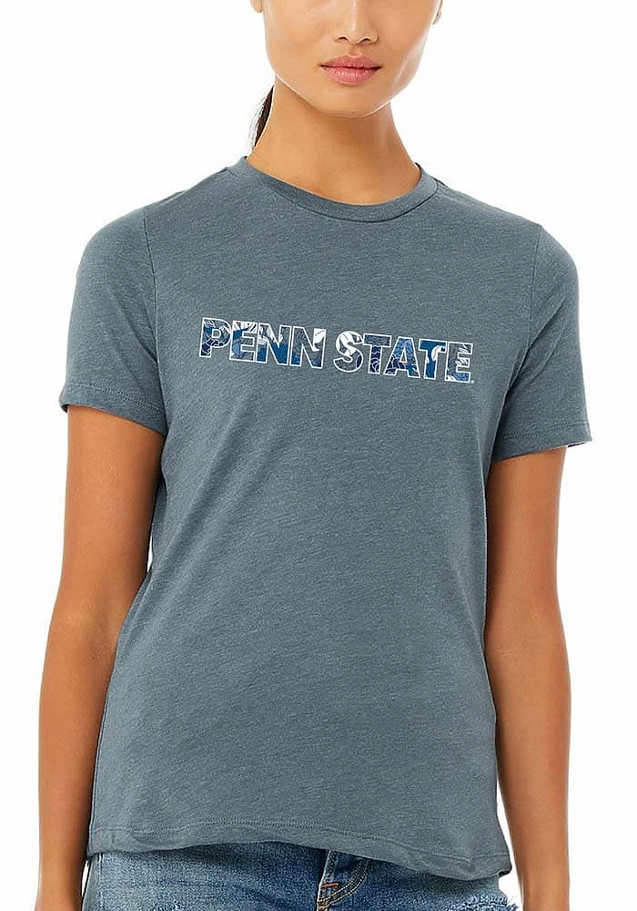 Summit Sportswear Penn State Nittany Lions Womens Blue Floral Jersey Short Sleeve T-Shirt