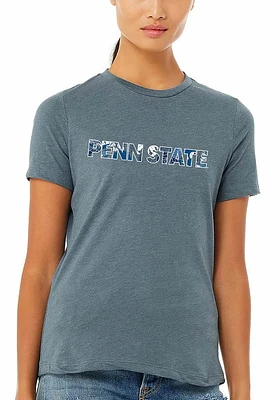 Summit Sportswear Penn State Nittany Lions Womens Blue Floral Jersey Short Sleeve T-Shirt