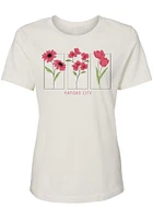 Summit Sportswear Kansas City Womens White Flower Squares Short Sleeve T-Shirt