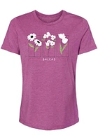 Summit Sportswear Dallas Ft Worth Womens Purple Flower Squares Short Sleeve T-Shirt