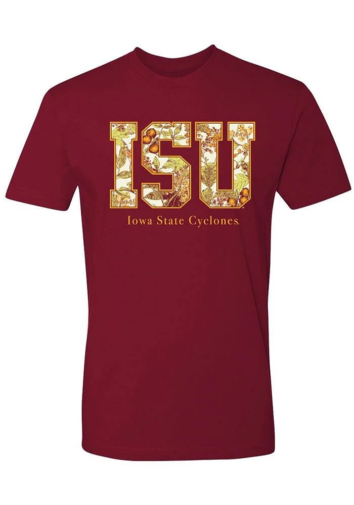 Summit Sportswear Iowa State Cyclones Womens Cardinal Floral Short Sleeve T-Shirt