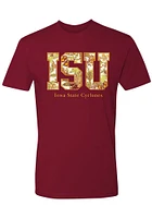 Summit Sportswear Iowa State Cyclones Womens Cardinal Floral Short Sleeve T-Shirt