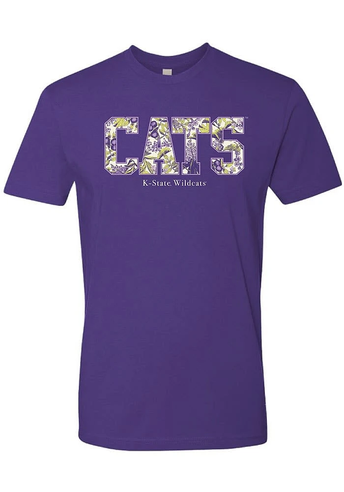 Summit Sportswear K-State Wildcats Womens Purple Floral Short Sleeve T-Shirt