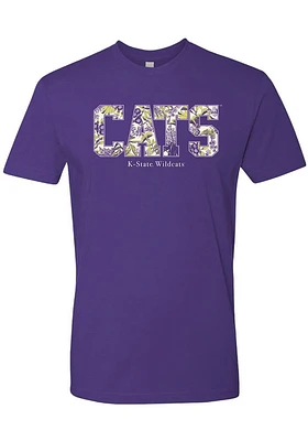 Summit Sportswear K-State Wildcats Womens Purple Floral Short Sleeve T-Shirt