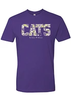 Summit Sportswear K-State Wildcats Womens Purple Floral Short Sleeve T-Shirt