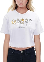 Summit Sportswear Missouri Tigers Womens White Floral Crop Short Sleeve T-Shirt