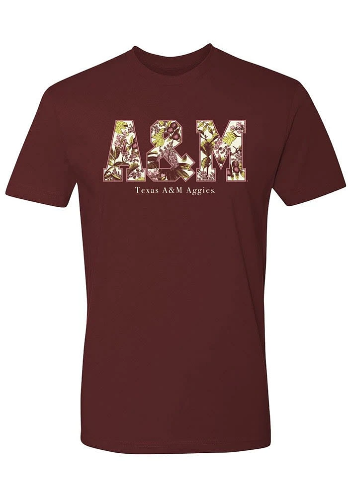Summit Sportswear Texas A&M Aggies Womens Maroon Floral Short Sleeve T-Shirt