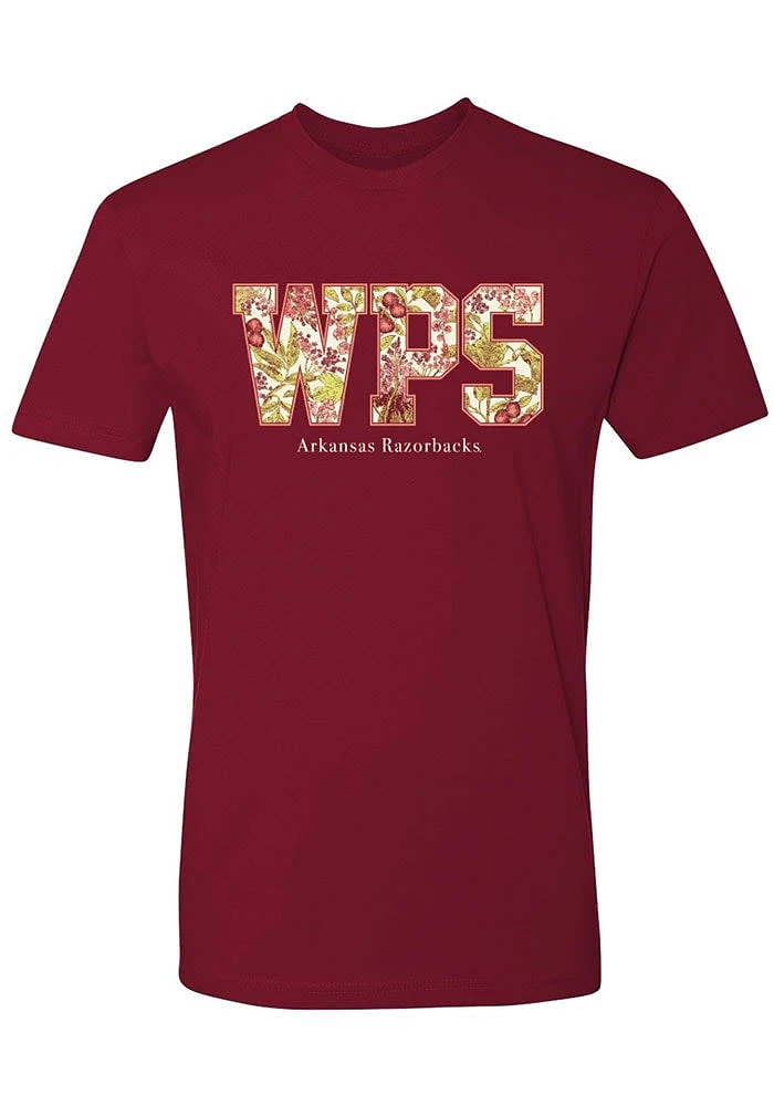 Summit Sportswear Arkansas Razorbacks Womens Cardinal Floral Short Sleeve T-Shirt