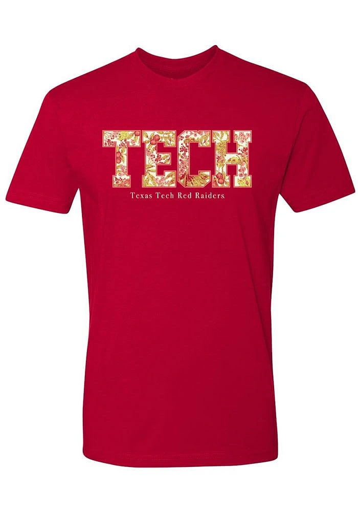 Summit Sportswear Texas Tech Red Raiders Womens Floral Short Sleeve T-Shirt