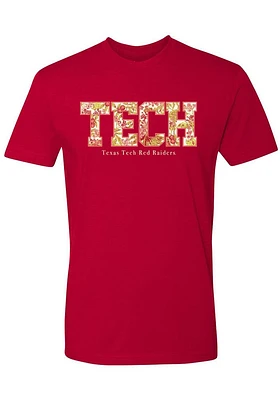 Summit Sportswear Texas Tech Red Raiders Womens Floral Short Sleeve T-Shirt