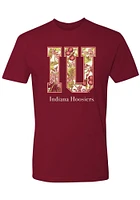 Summit Sportswear Indiana Hoosiers Womens Cardinal Floral Short Sleeve T-Shirt