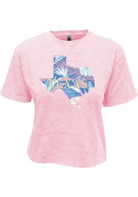 Summit Sportswear Texas Womens Pink State Infill Short Sleeve T-Shirt