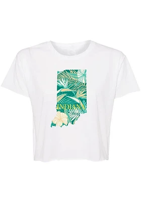 Summit Sportswear Indiana Womens White State Infill Short Sleeve T-Shirt