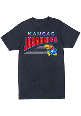 Summit Sportswear Kansas Jayhawks Womens Navy Blue Vintage Short Sleeve T-Shirt
