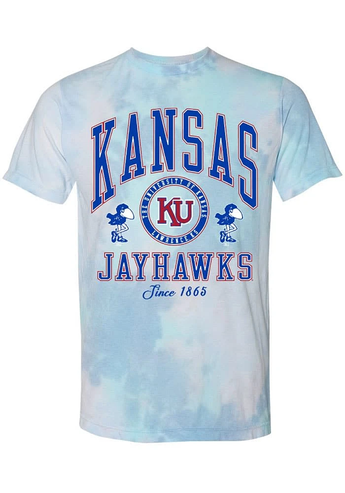Summit Sportswear Kansas Jayhawks Womens Blue Natasha Short Sleeve T-Shirt