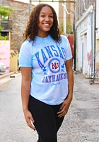 Summit Sportswear Kansas Jayhawks Womens Blue Natasha Short Sleeve T-Shirt