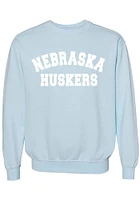 Summit Sportswear Nebraska Cornhuskers Womens Light Blue Classic Crew Sweatshirt