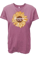 Summit Sportswear Kansas Womens Pink Sunflower EST Short Sleeve T-Shirt