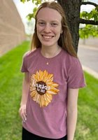 Summit Sportswear Kansas Womens Pink Sunflower EST Short Sleeve T-Shirt